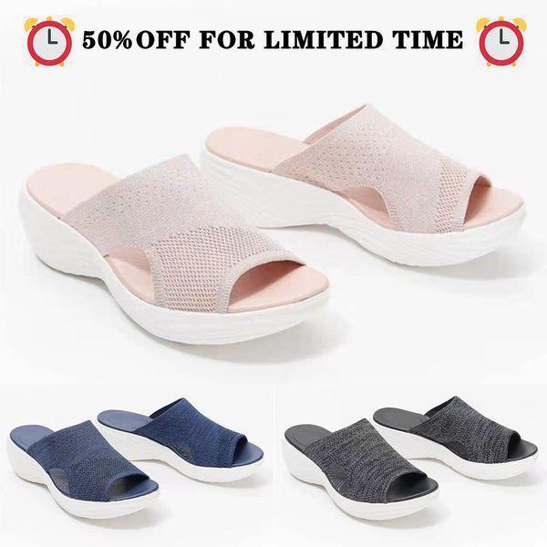 2021 Upgraded - Stretch Orthotic Slide Sandals, Knitted Sports Corrective Sandals