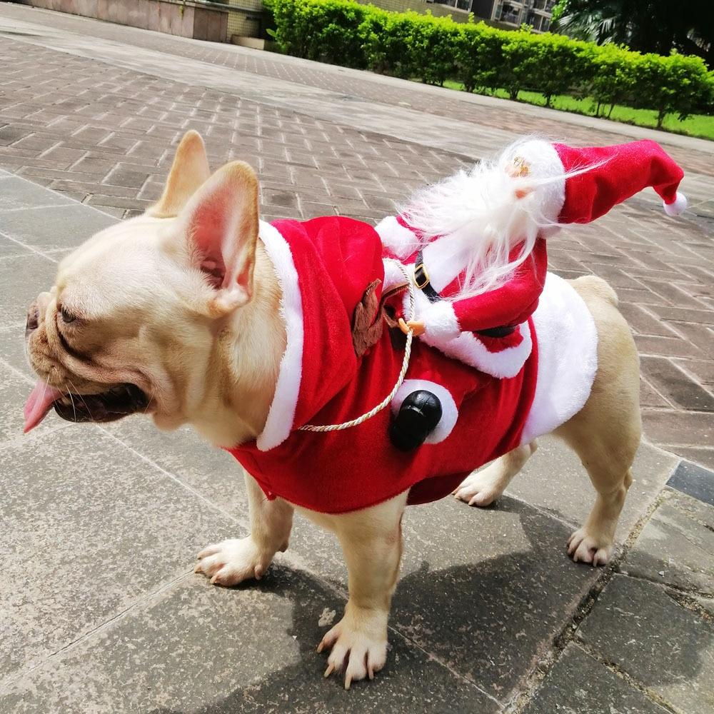 Warm clothes for pet dogs and cats with Santa Claus dolls
